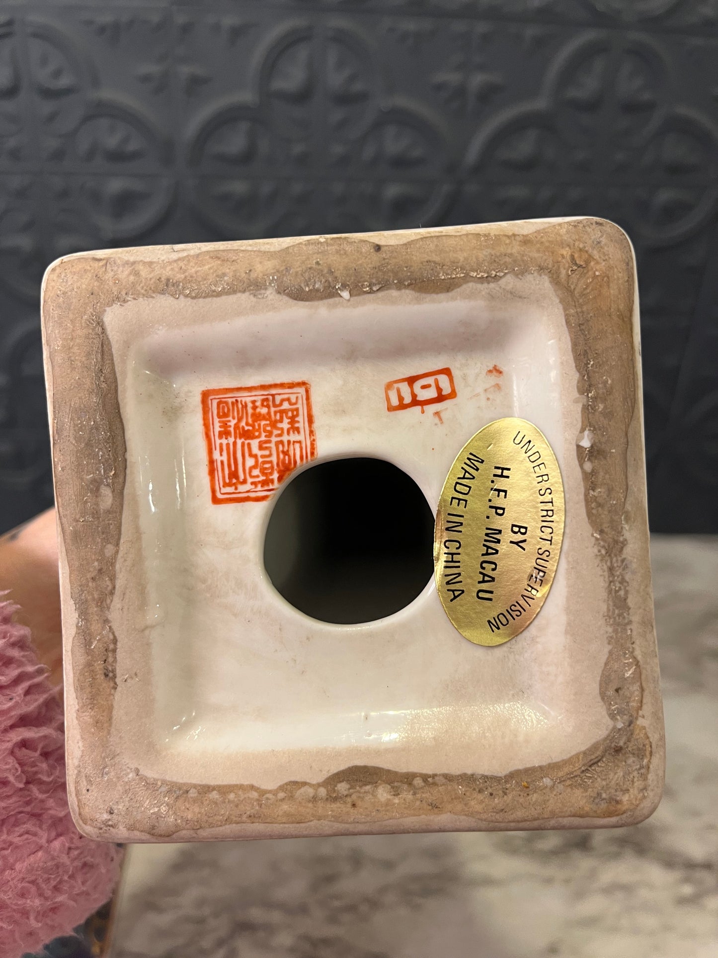 Chinese Hand Painted Candlesticks AS IS