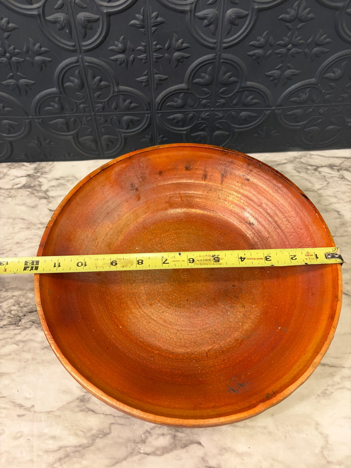 Orange Salt Glaze Pottery Bowl