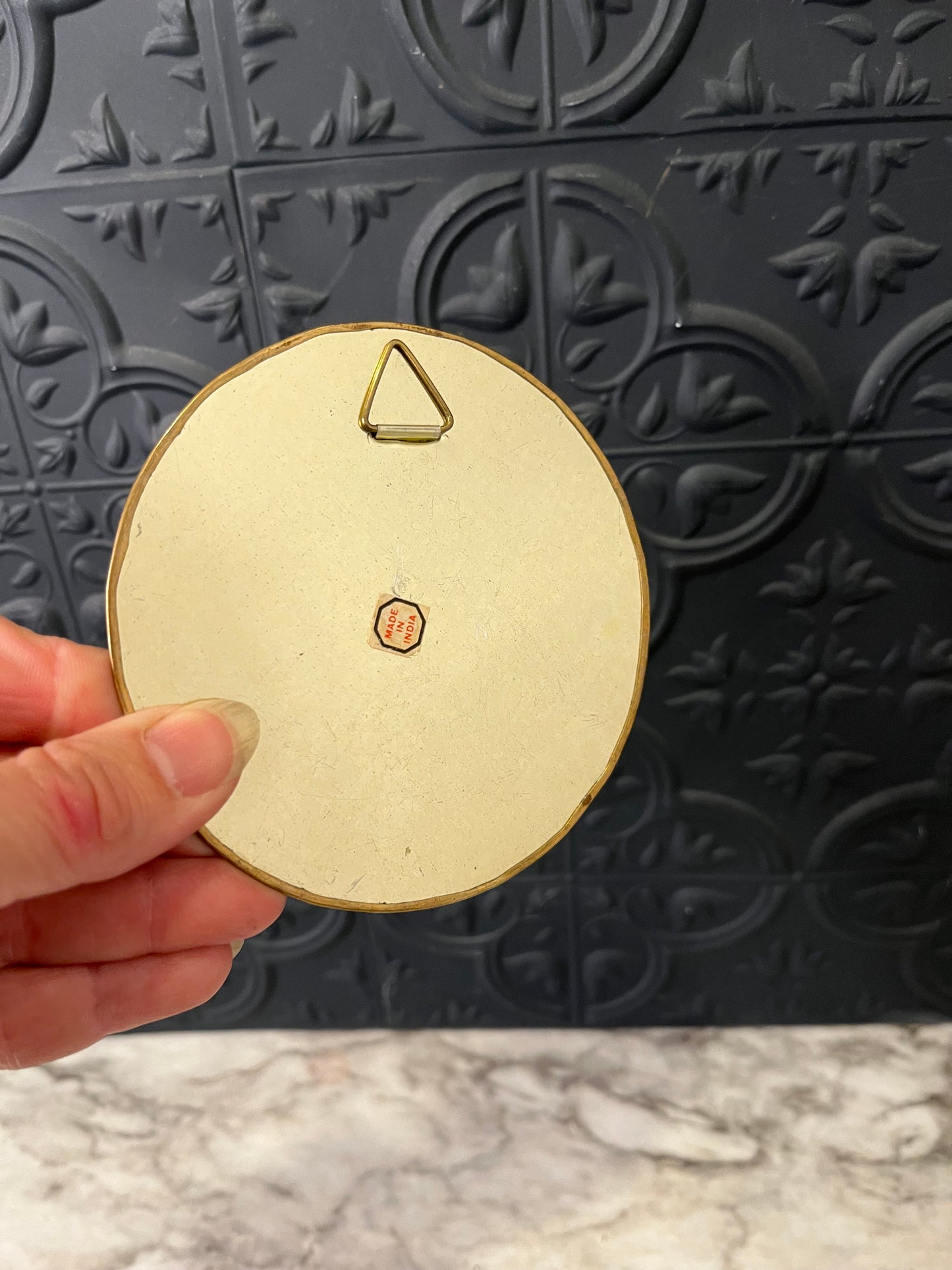 Small Round Brass Mirror