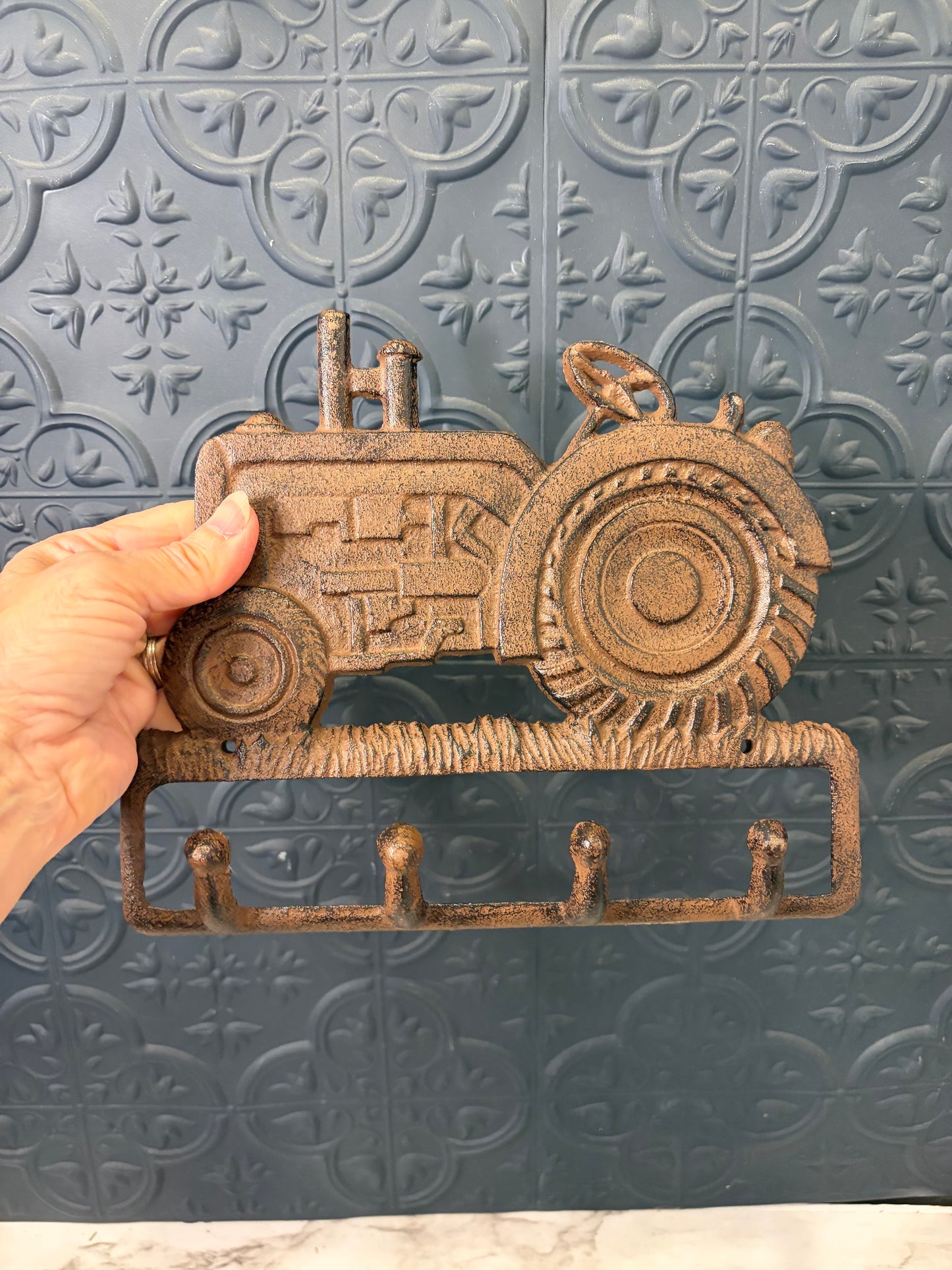 Cast Iron Tractor Key Holder