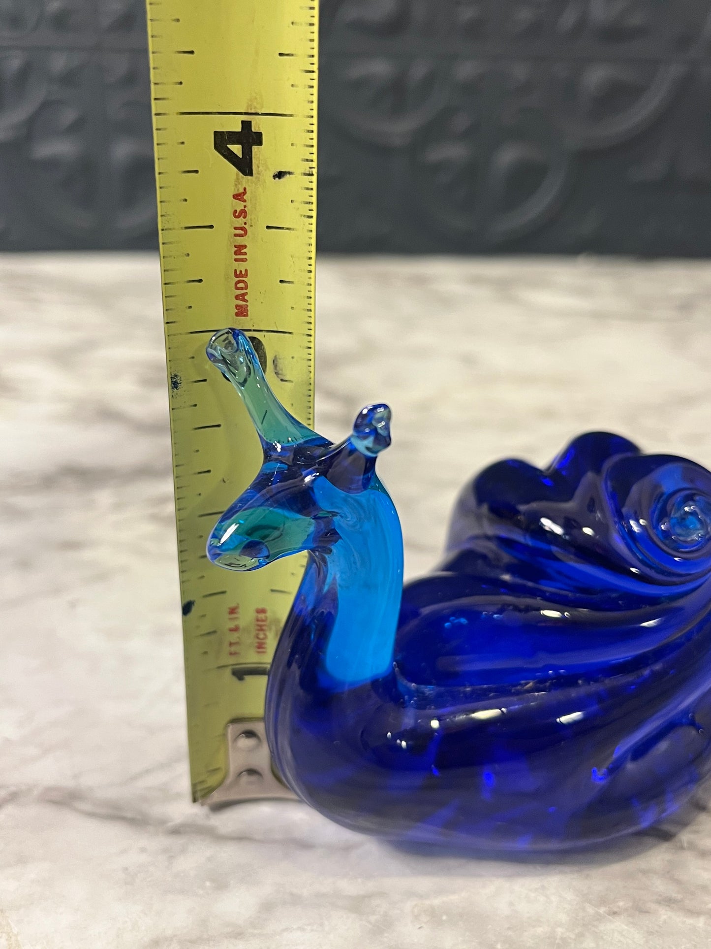 Cobalt Blue Glass Snail