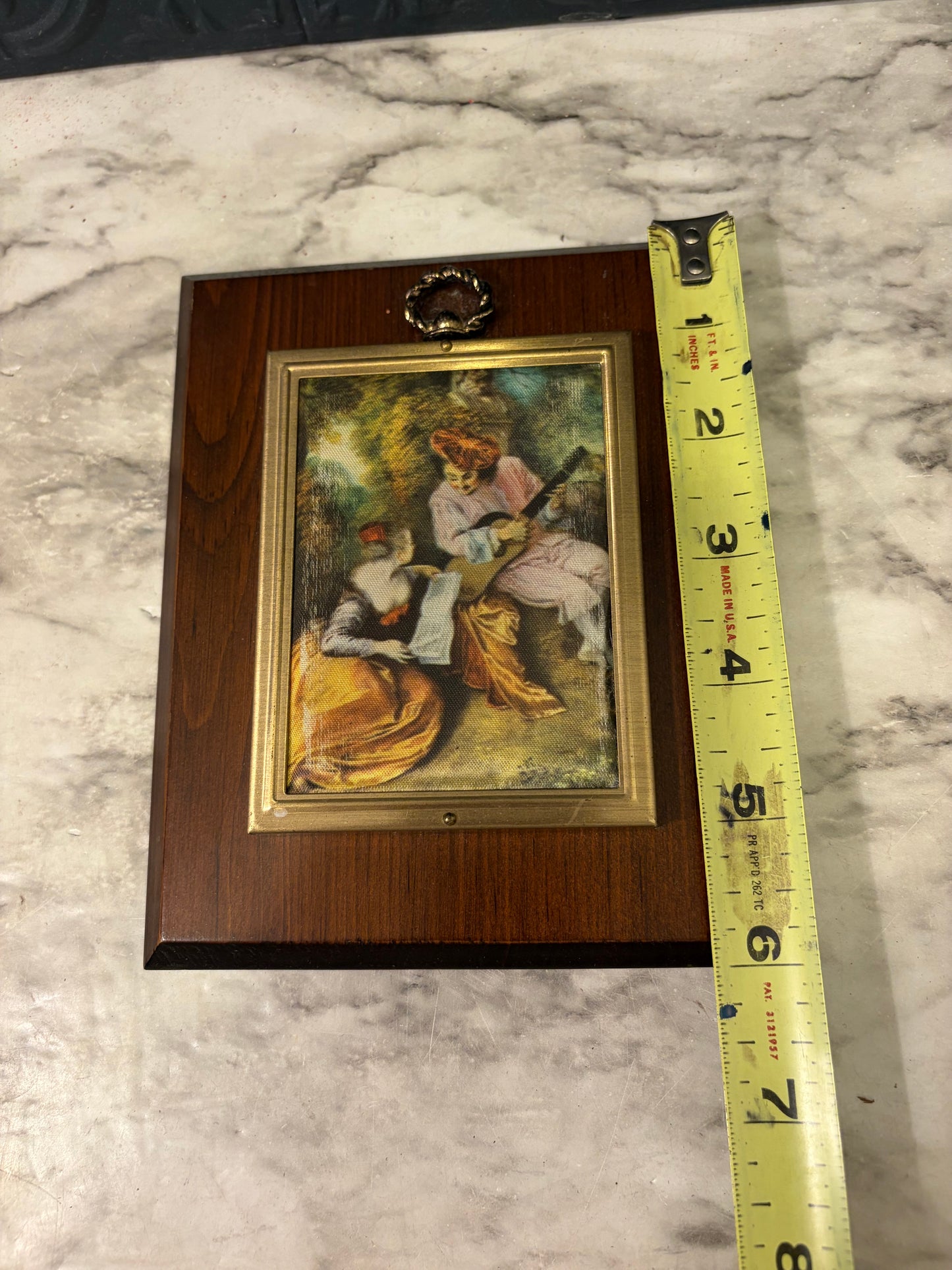 Small Silk Tapestry Framed on Wood The scale of love