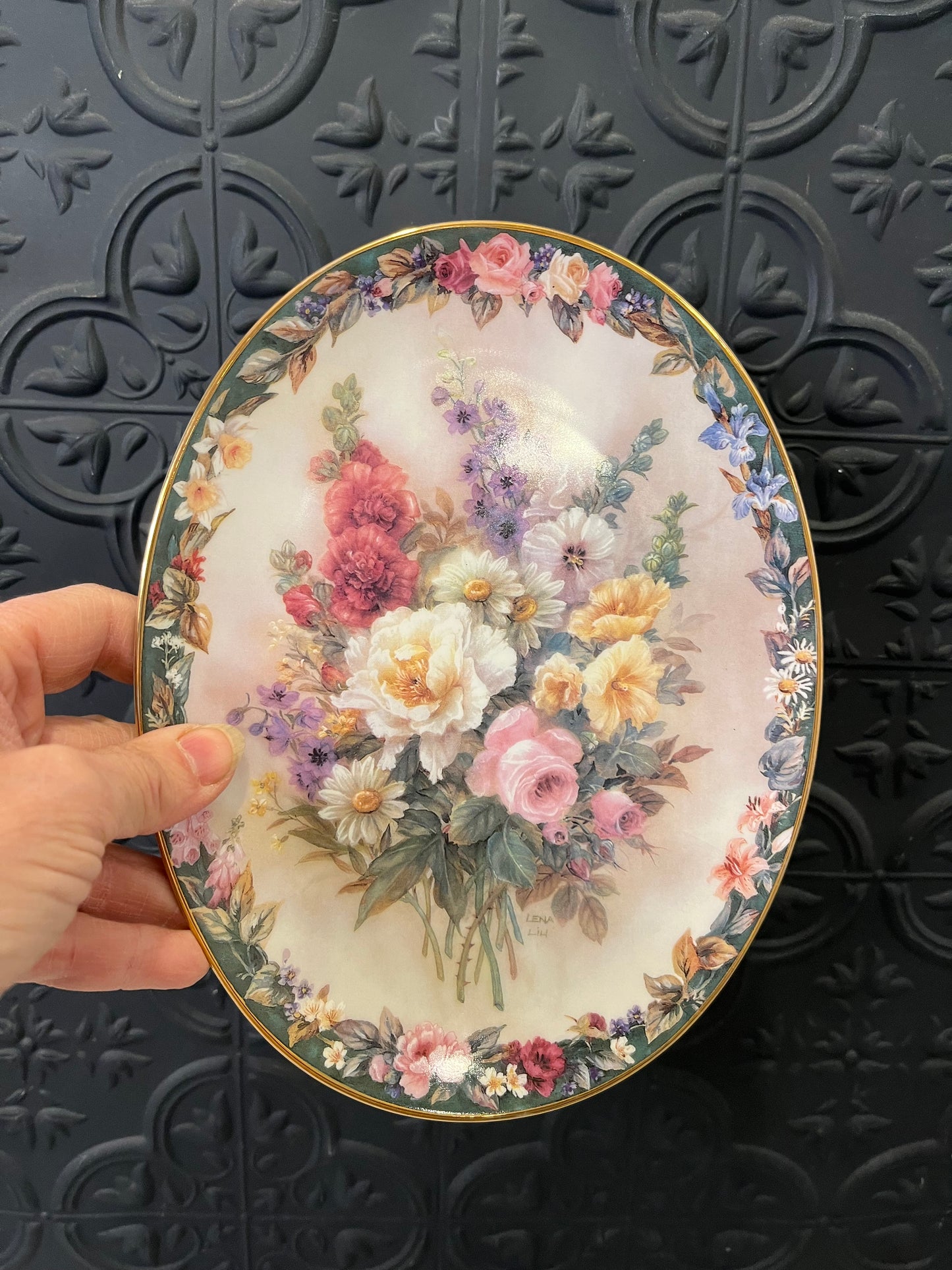 Lena Lui Floral Oval Porcelain Plate