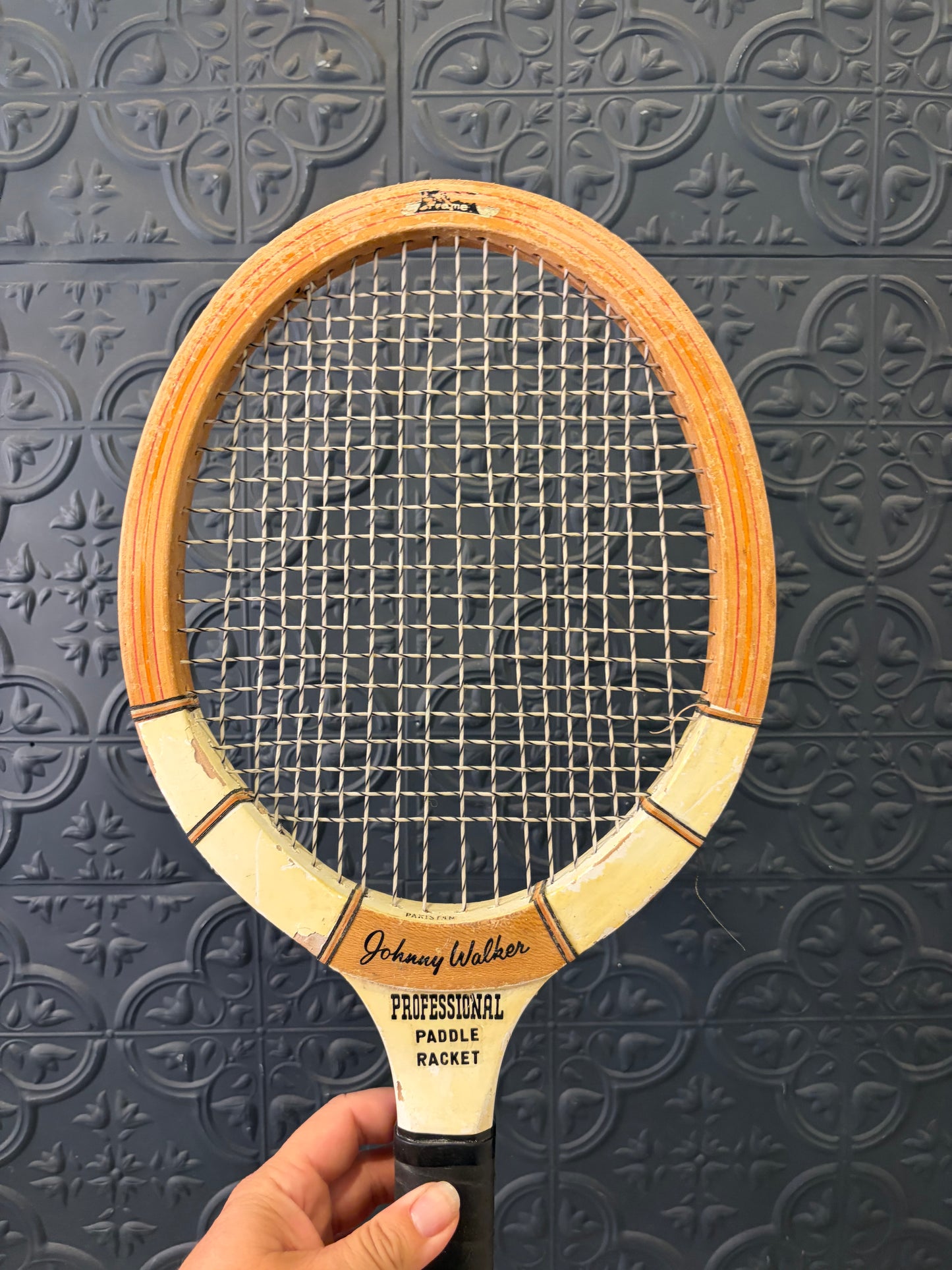 Vintage Paddle Racket Johnny Walker