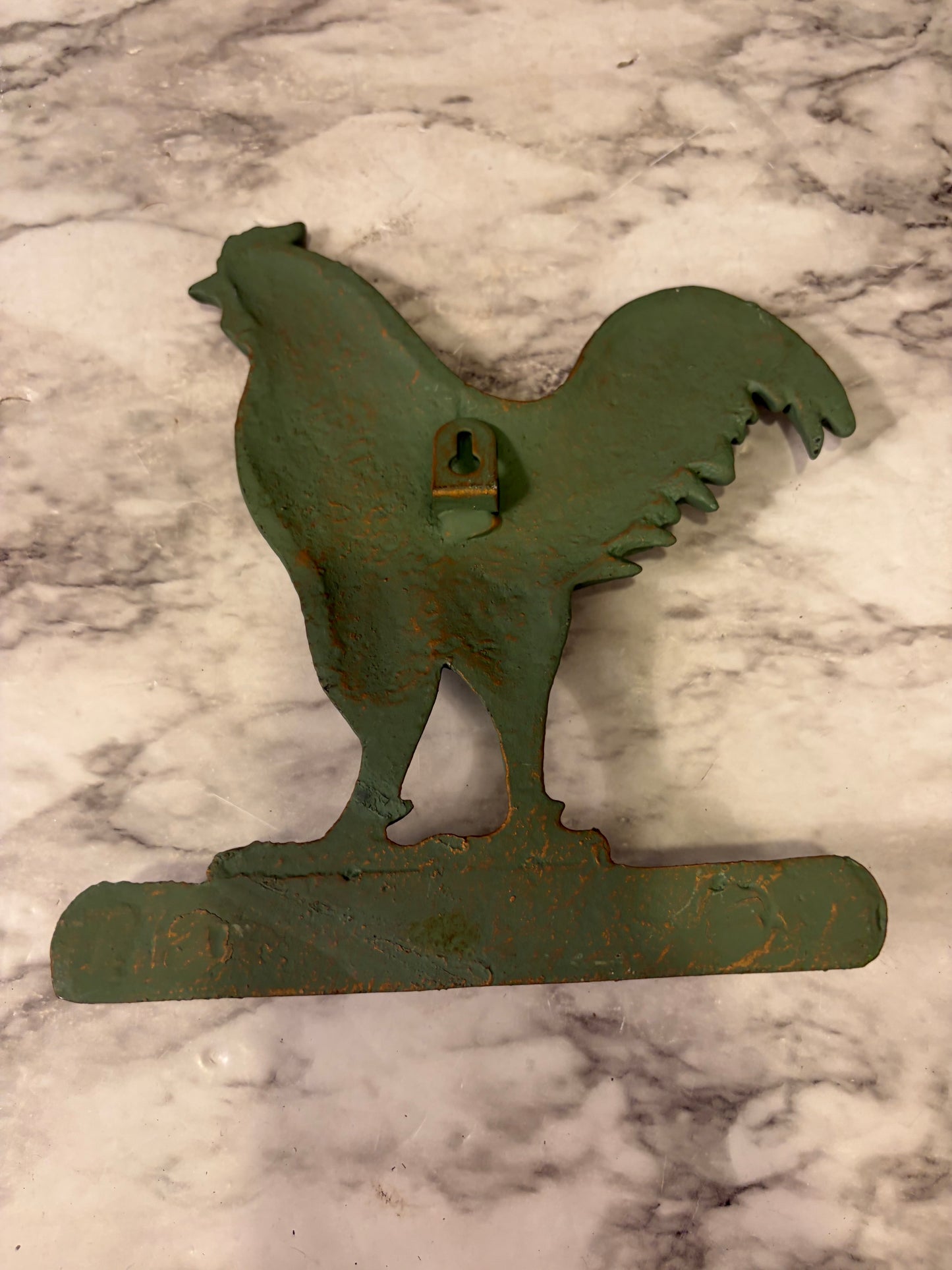 Green Cast Iron Rooster Peg Hook