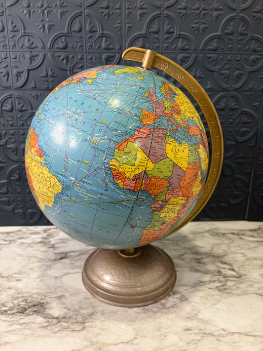 Vintage Crams Globe with Metal Base