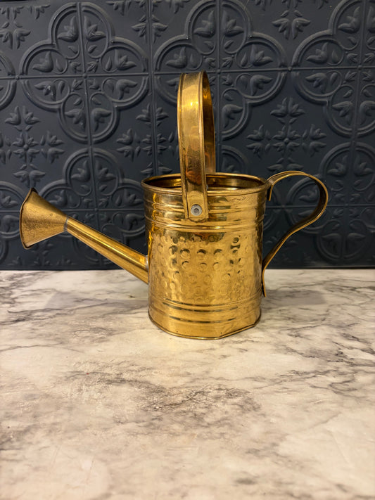 Small Brass Watering Can with Handle