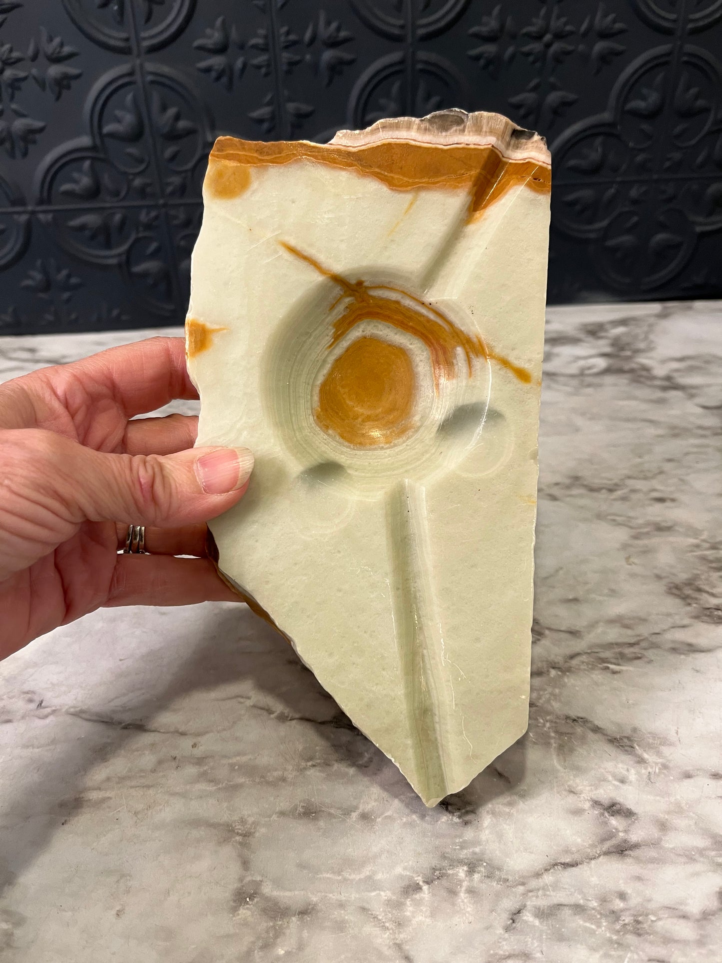 Onyx Carmel and tan Ash Tray