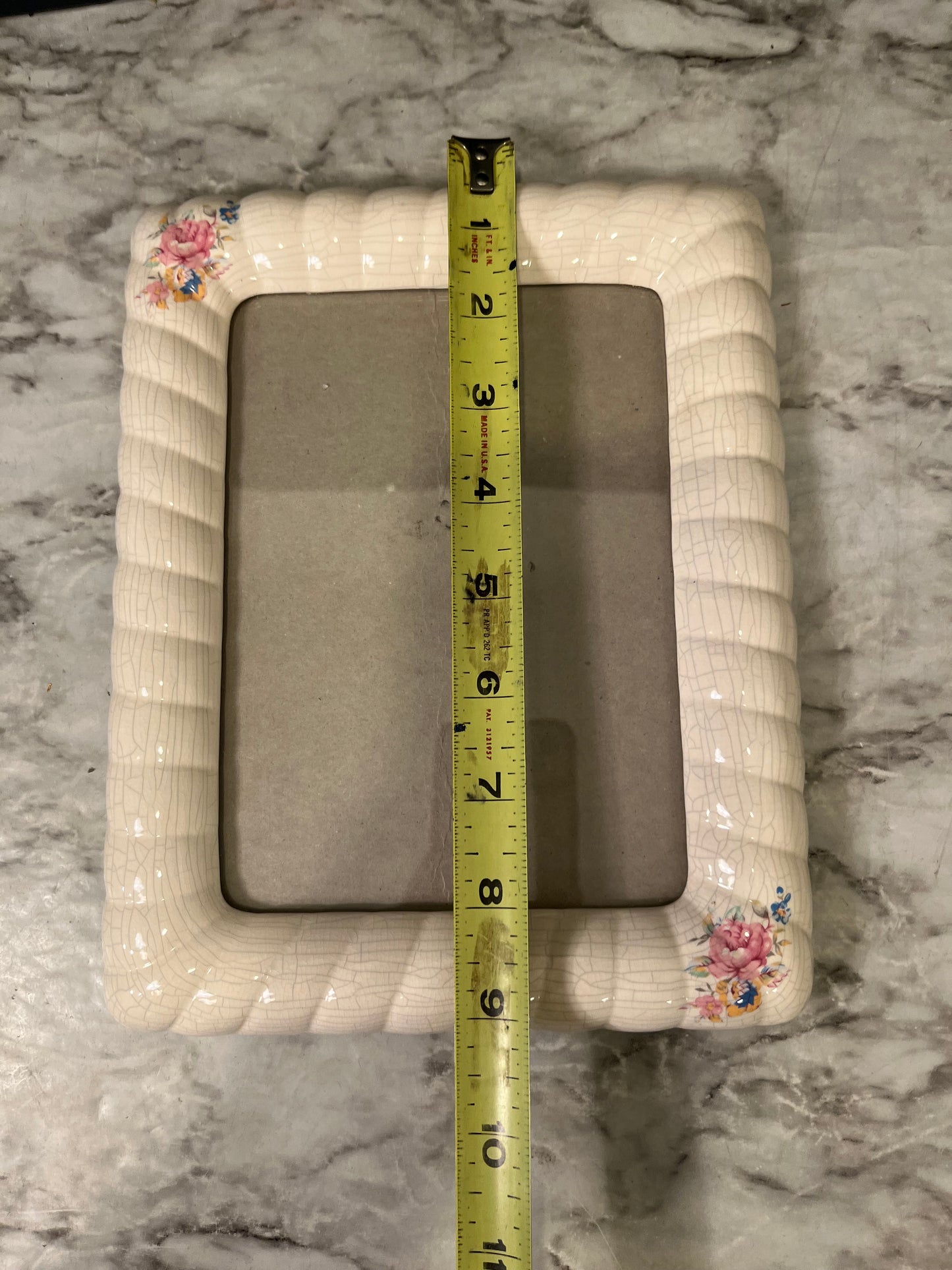 Cream Floral Ceramic Picture Frame