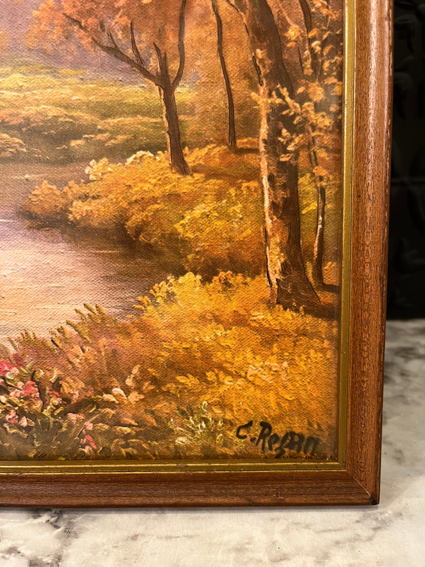 C Regan Framed  Season Print  Fall