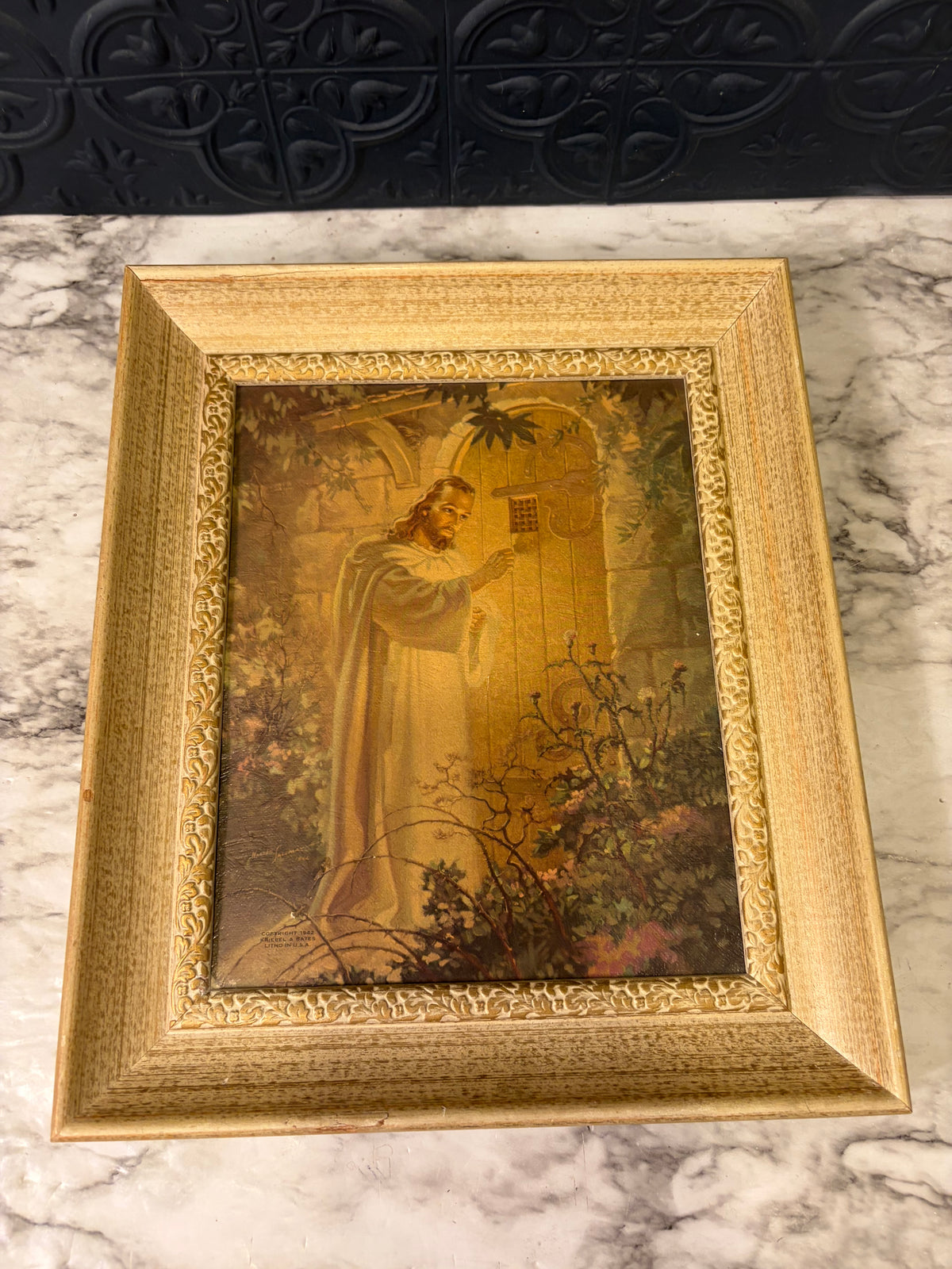 Christ at Hearts Door Print on Board
