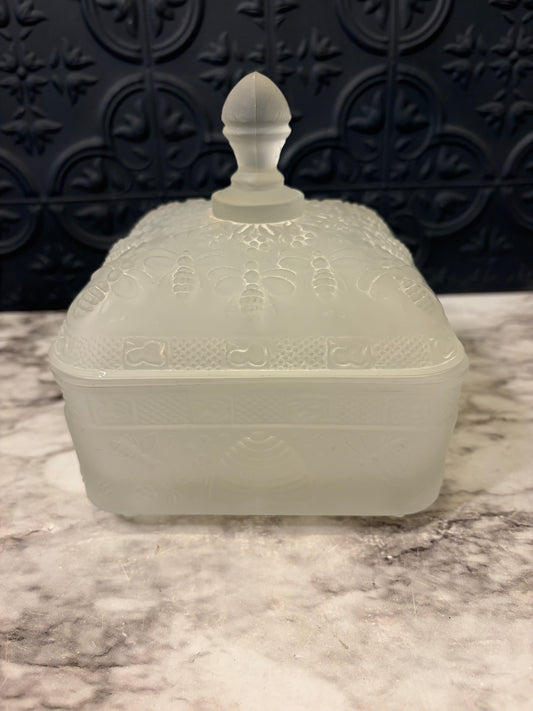 Bumble Bee Satin Glass Candy Dish