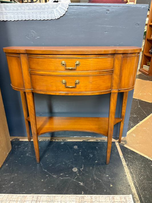 Scallop Front Wood Console Table