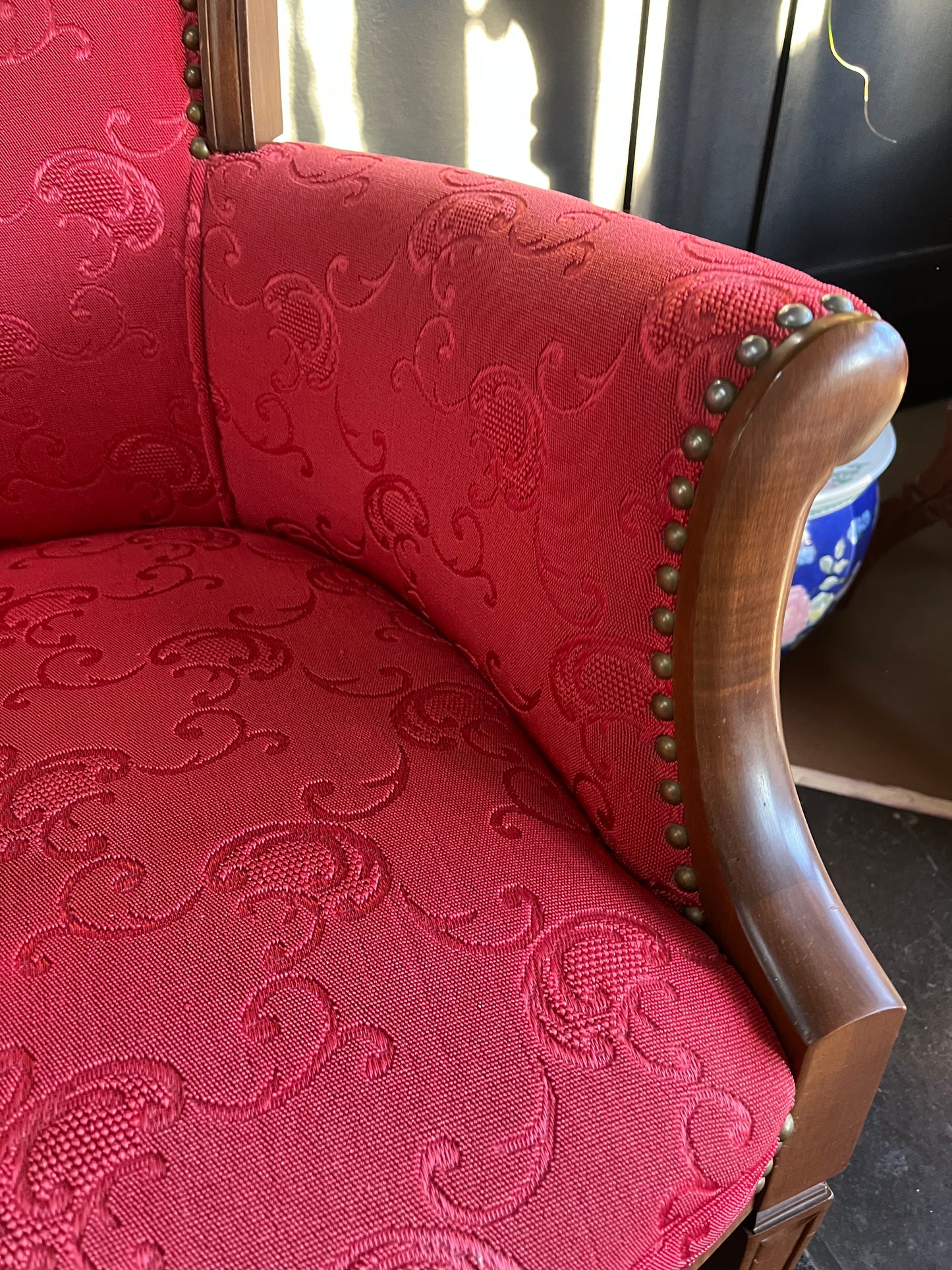 Red Arm Chair with Pattern