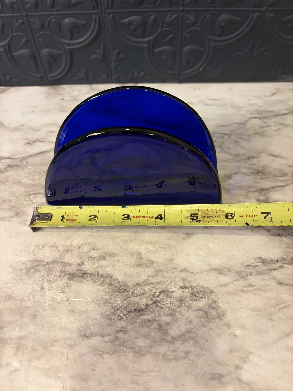 Cobalt Blue Glass Letter/Napkin Holder