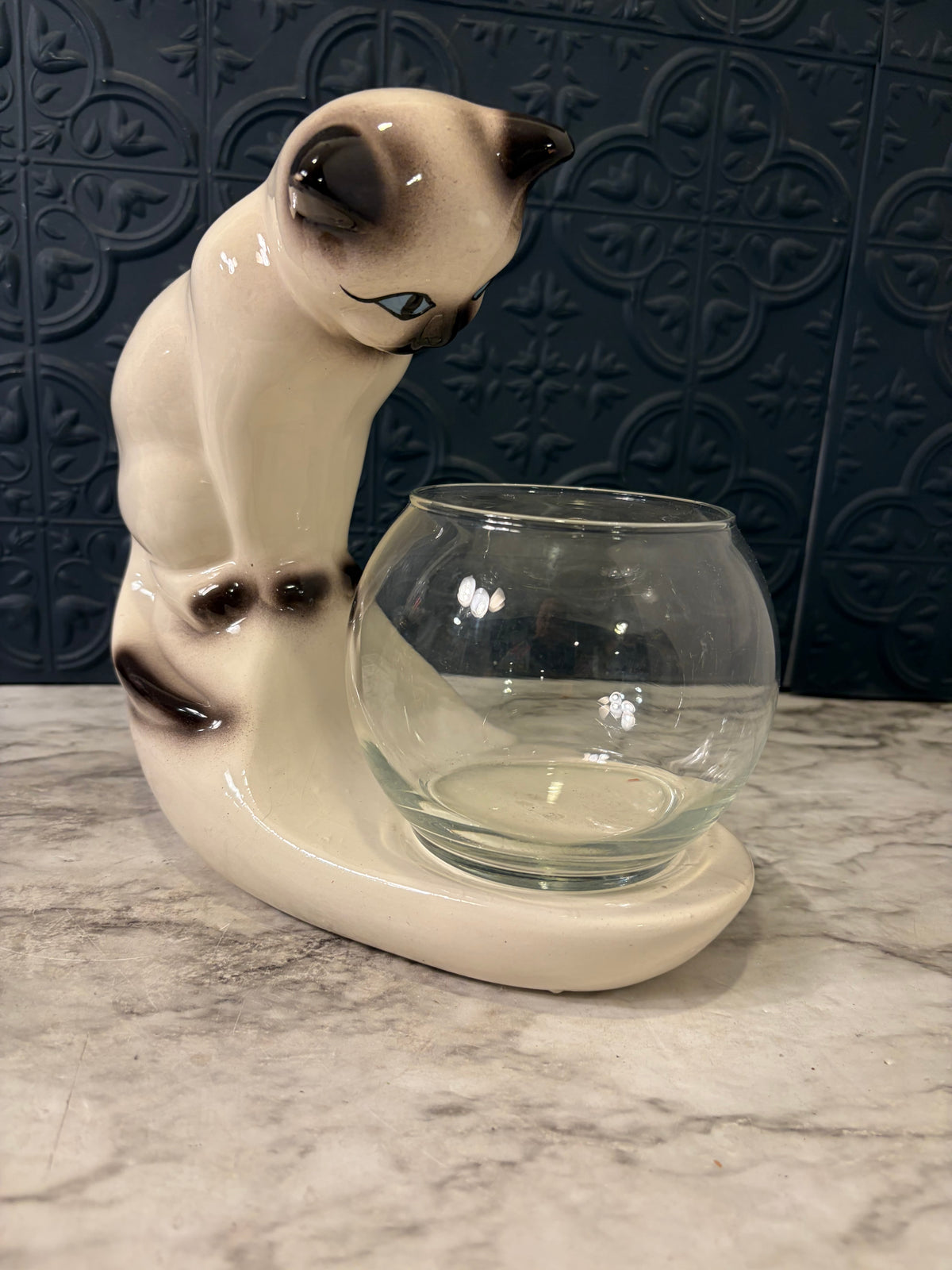 Cat overlooking Fishbowl Hobbyist Ceramic