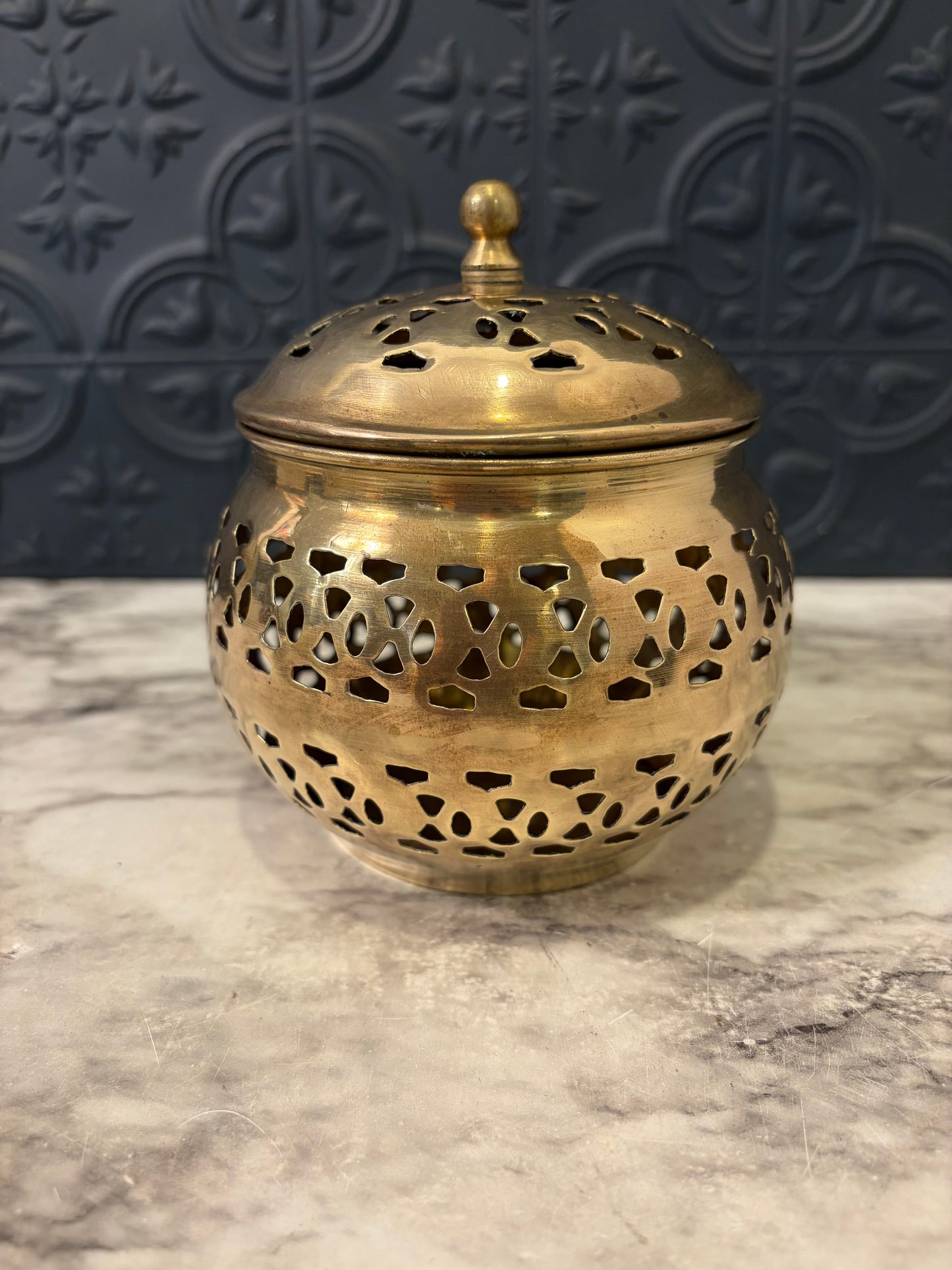 Brass Potpourri Bowl with lid