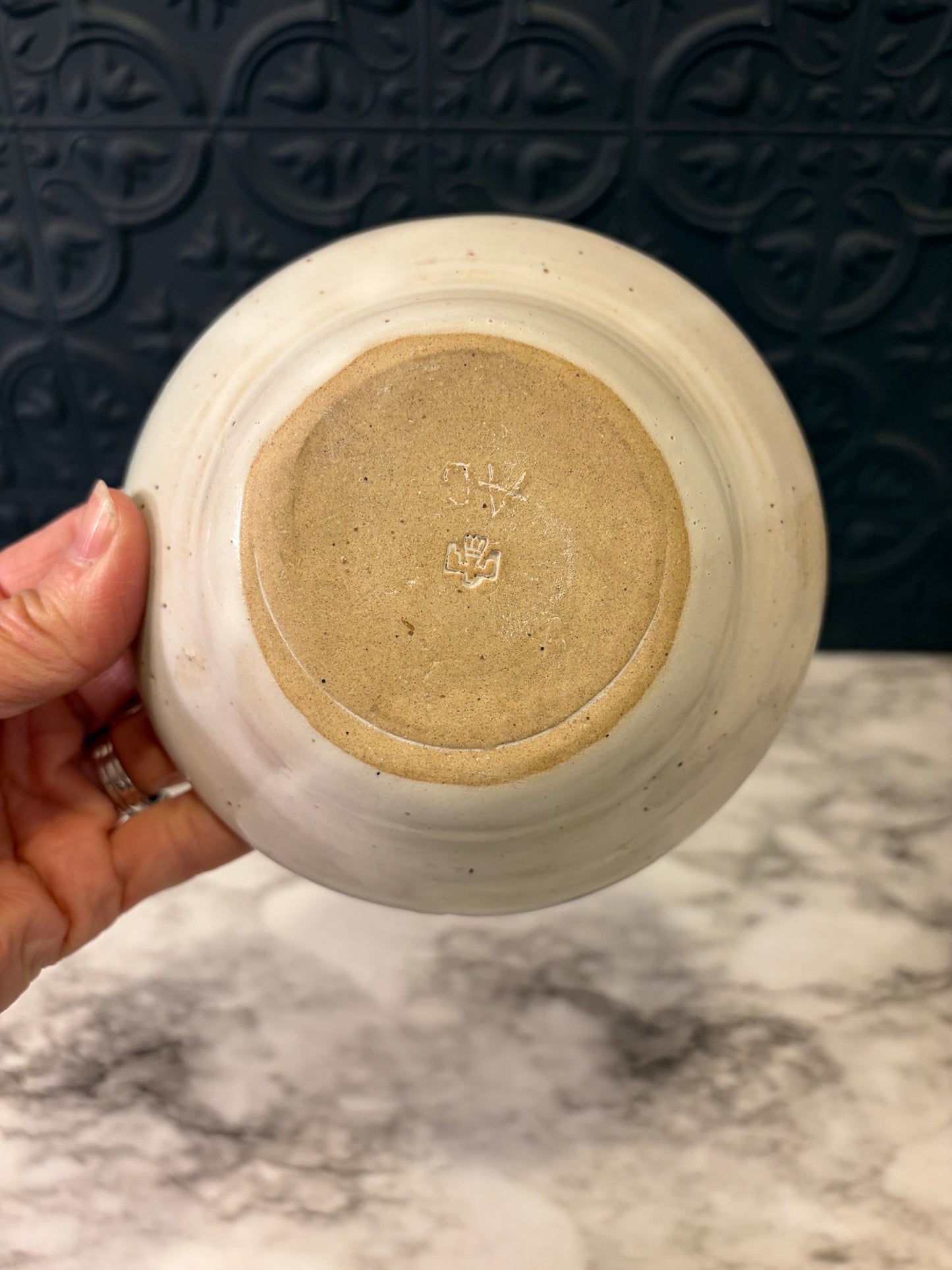 Small Ceramic Catchall with Dot Design