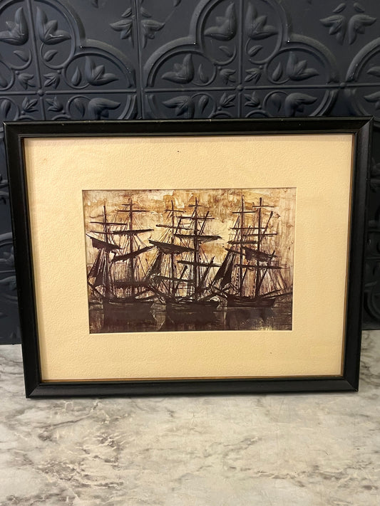 The Black Ships Print in Black Frame