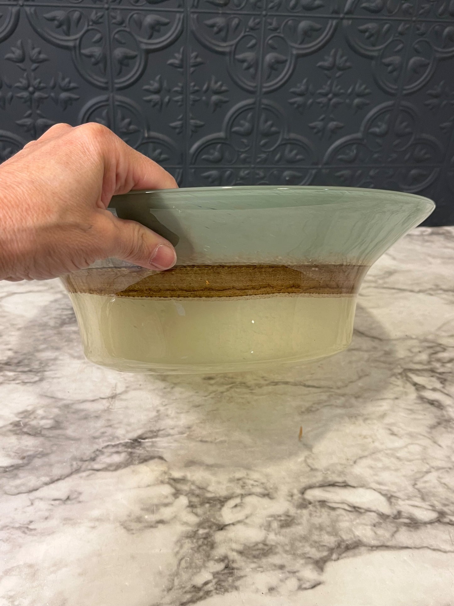 Blue and Brown Glass Bowl