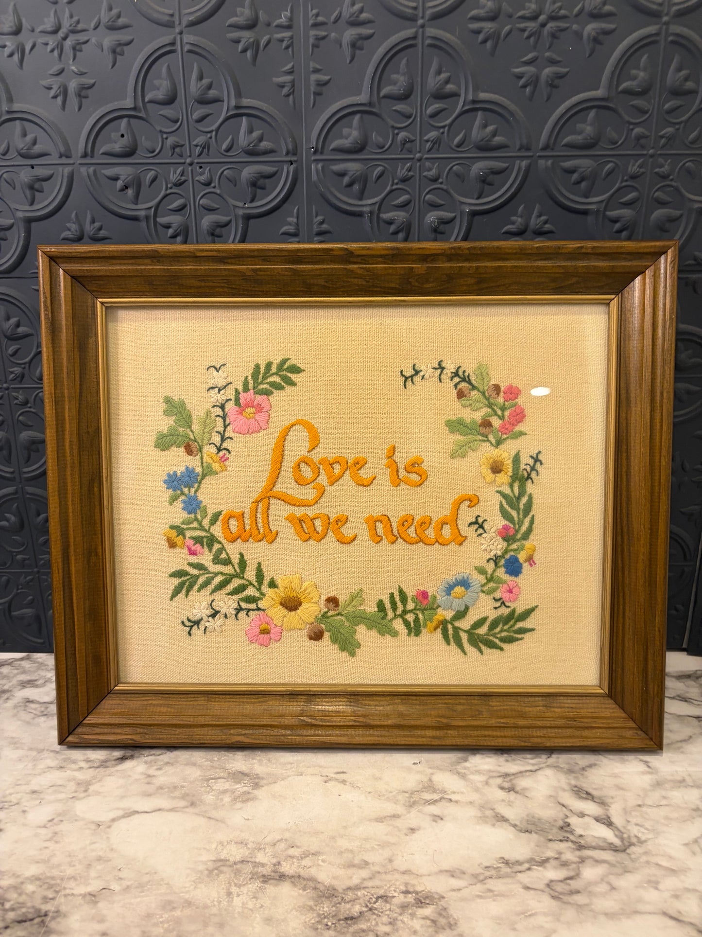 Love is all We need Framed Crewel