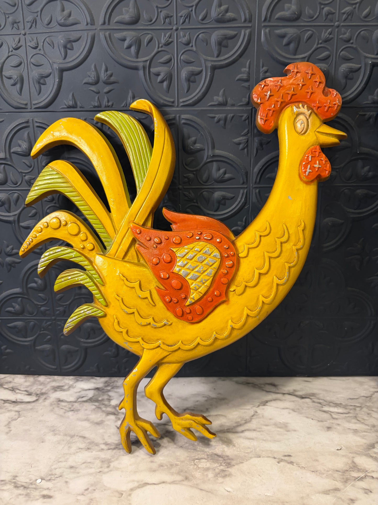 Sexton 70's Style Metal Roosters x2