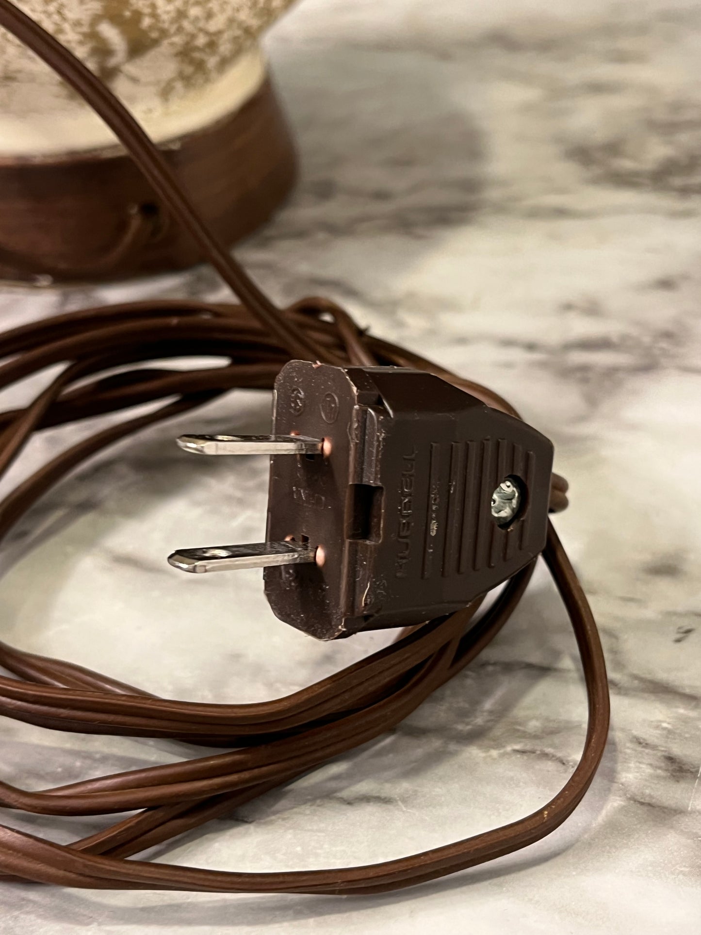 MCM White and Gold Table Lamp