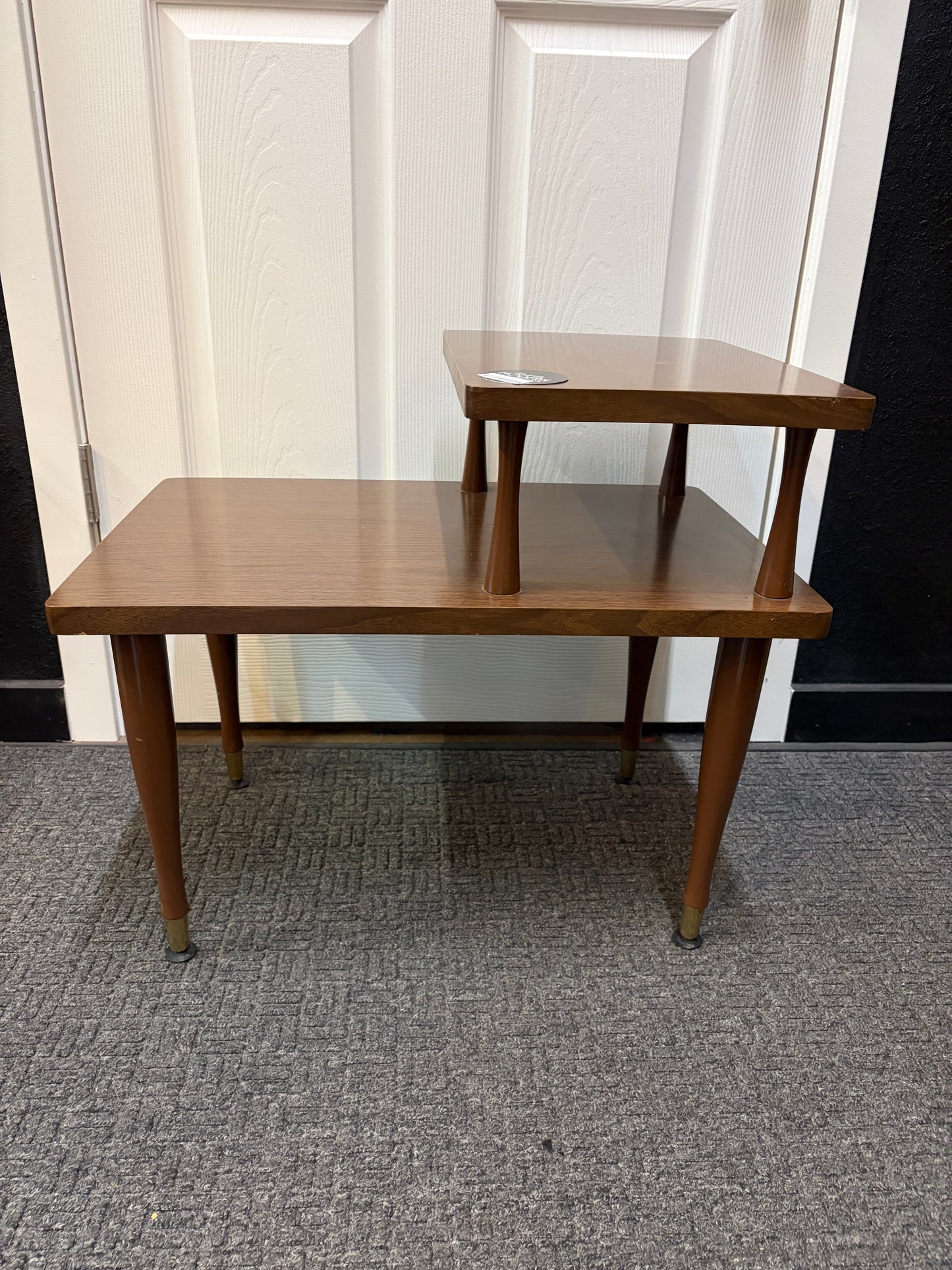 MCM 2 Tier Side Table Small with Tapered Legs
