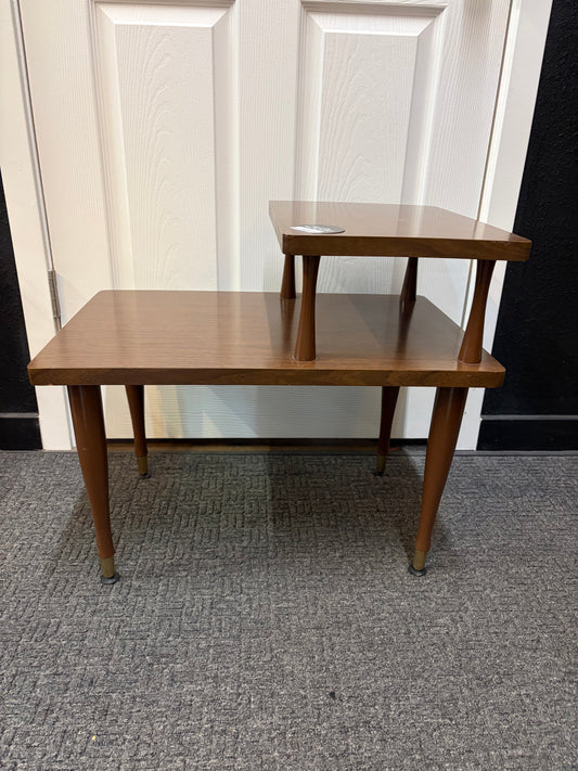 MCM 2 Tier Side Table Small with Tapered Legs