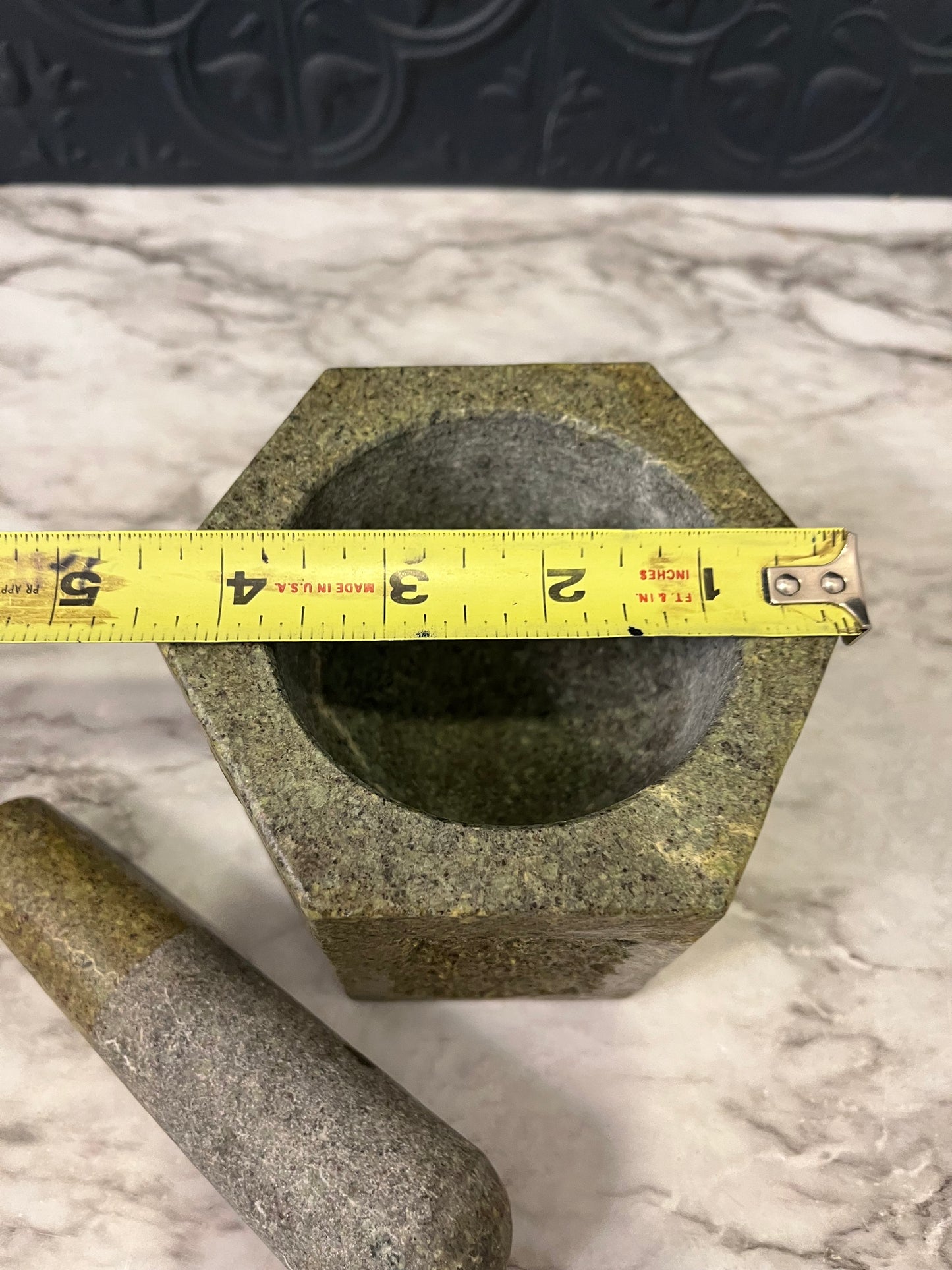 Green Stone Mortar and Pestle