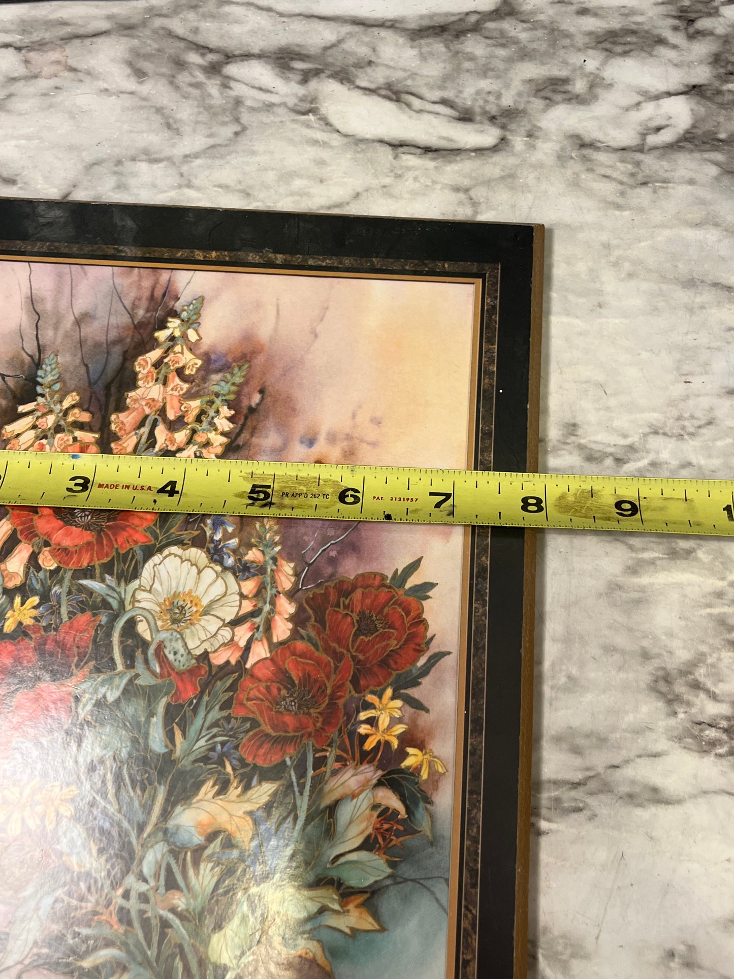 Floral Print Poppies on Board