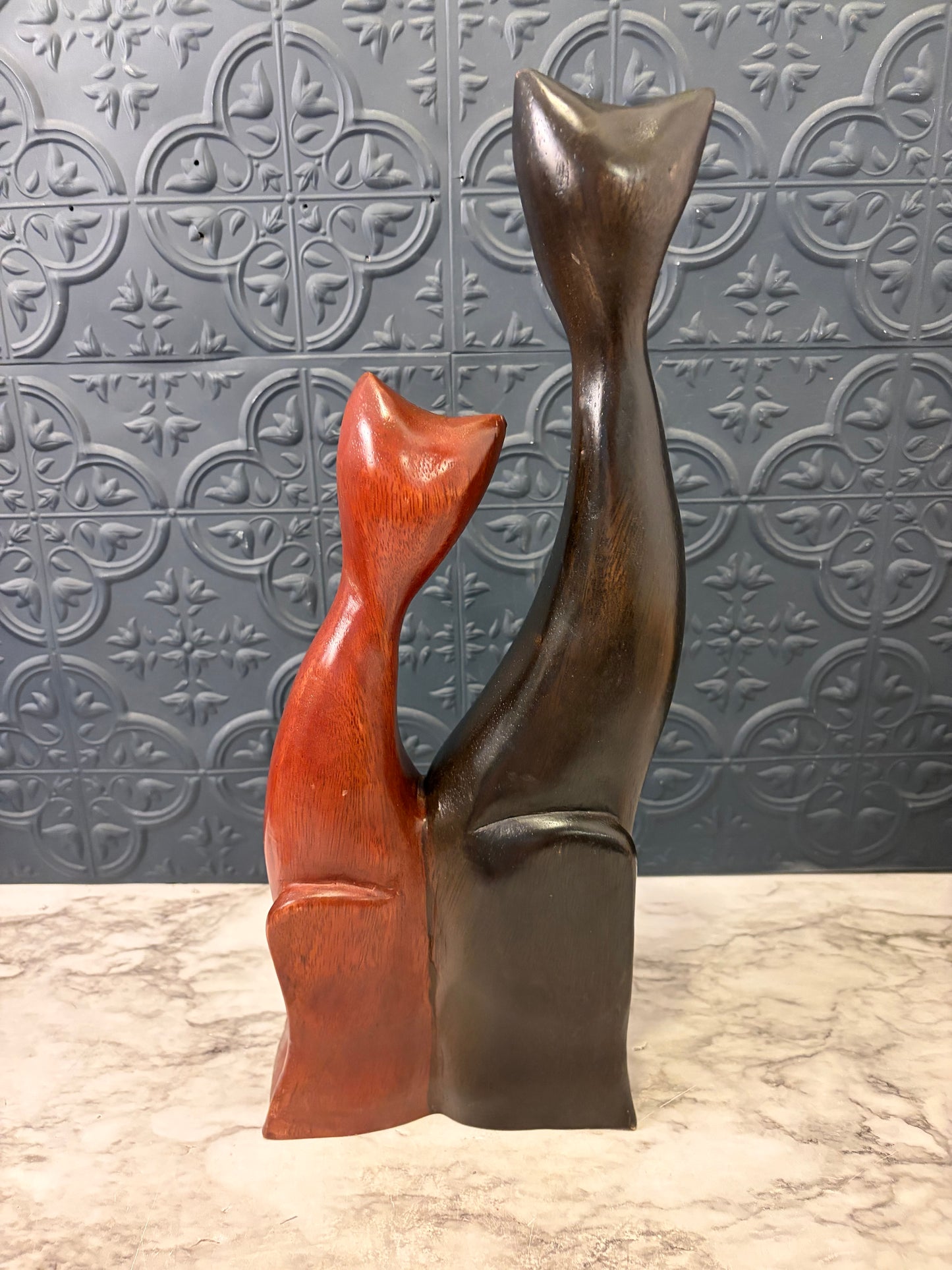 Dark and Light Wood Mid Century Style Cats