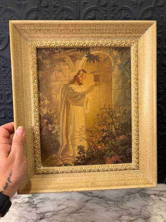 Christ at Hearts Door Print on Board