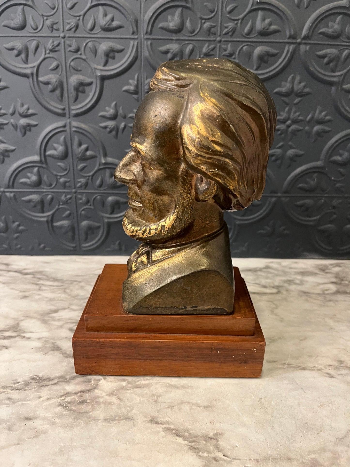 Bronze Bust of Lincoln on Wood