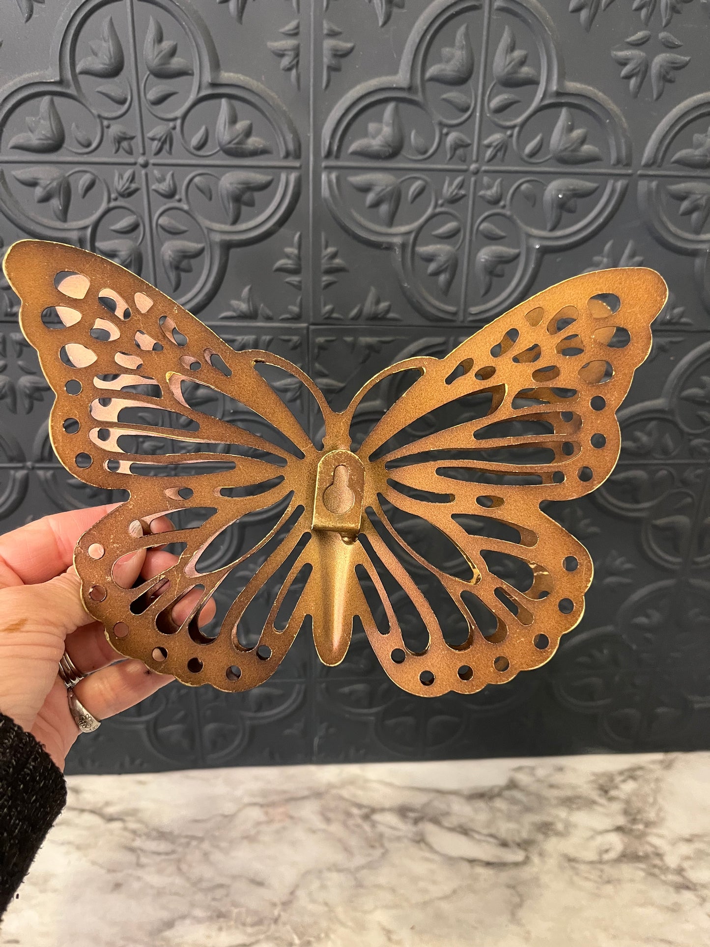 Gold Finish Metal Butterfly