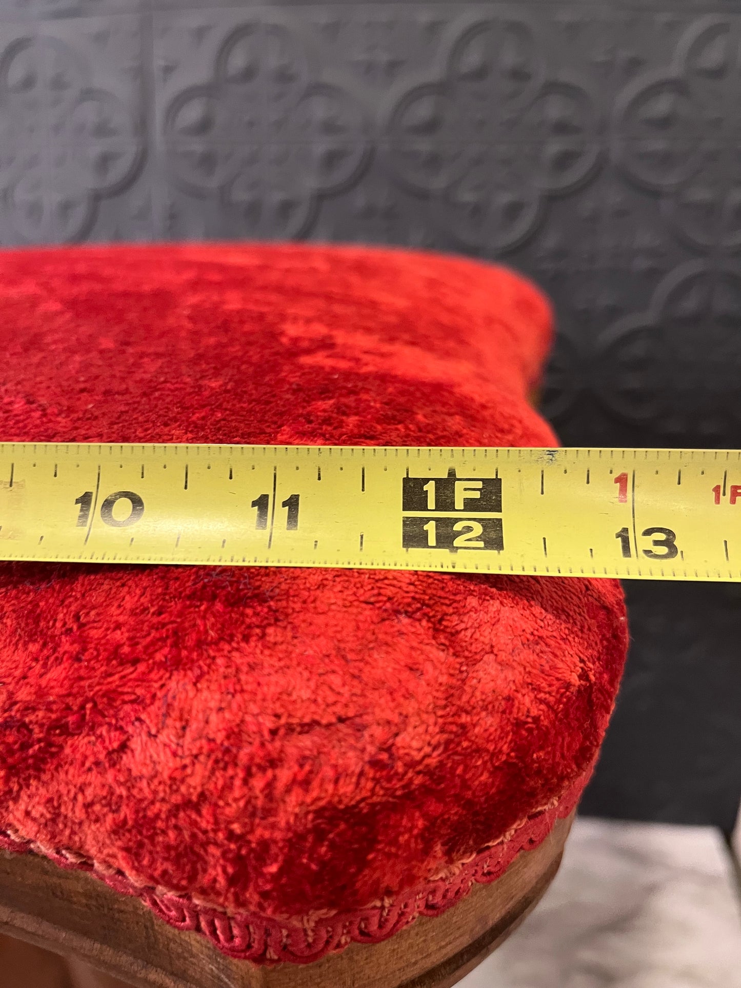 Piano Stool with Red Velvet Top