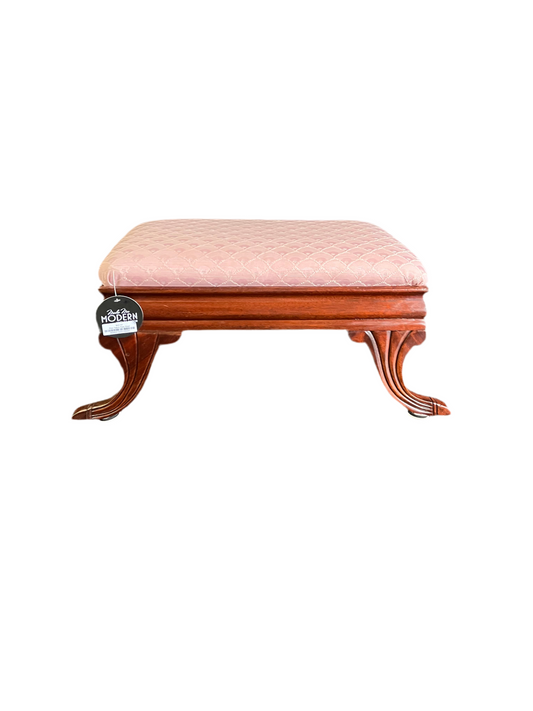 Pink Fabric Foot Stool