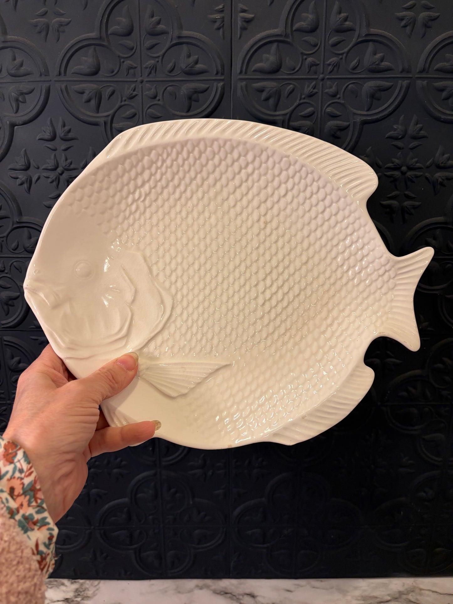 White Ceramic Fish Plate