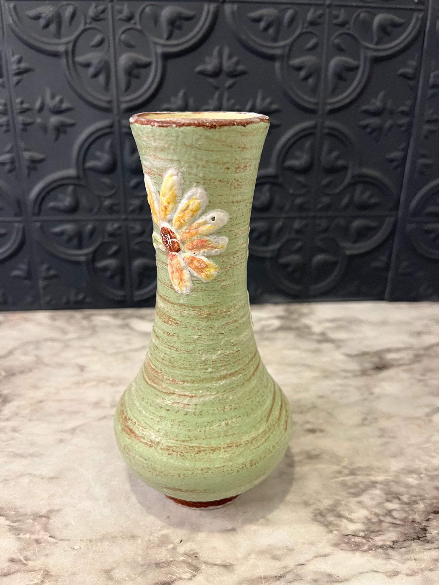 Small Light Green Textured Vase