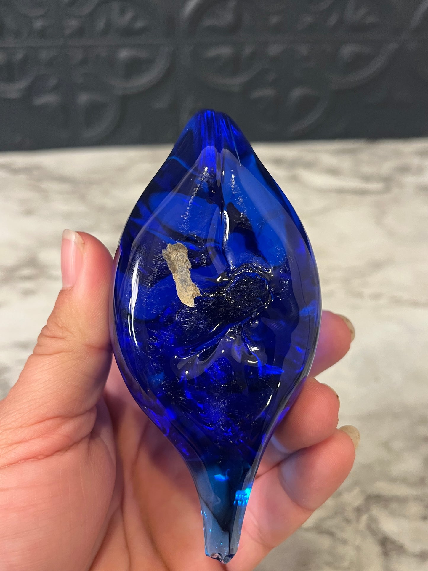 Cobalt Blue Glass Snail