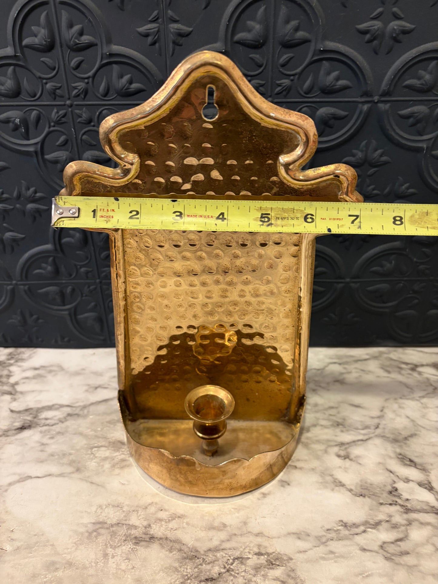 Hammered Brass Wall Sconce Old World Style