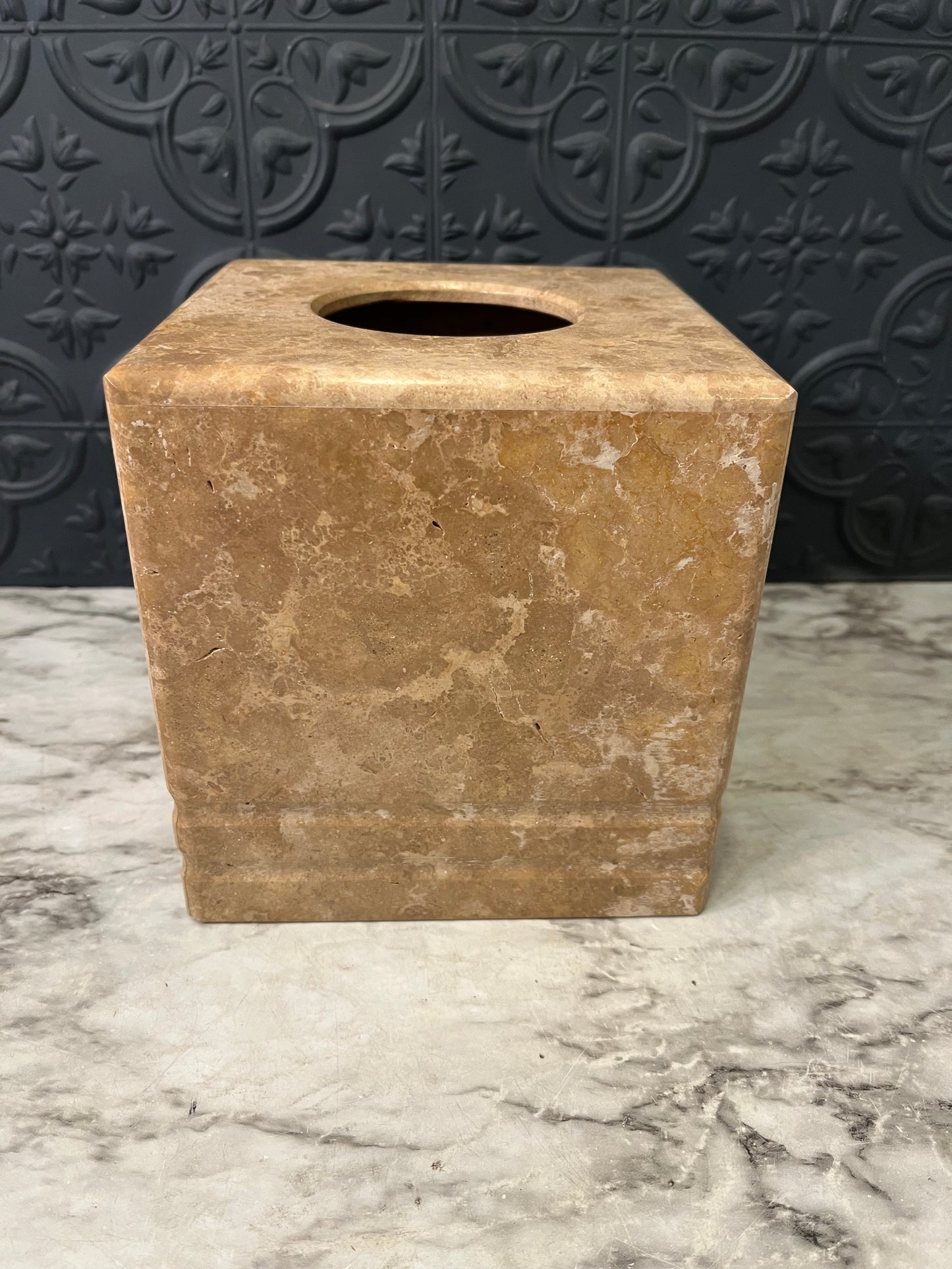 Tan Stone Tissue Holder