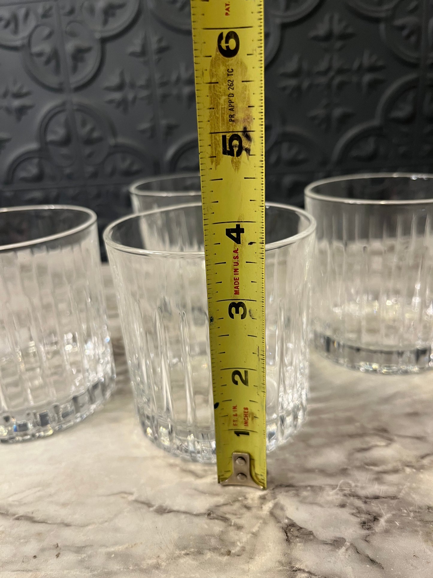 Clear Glass Whiskey Tumbler x 4