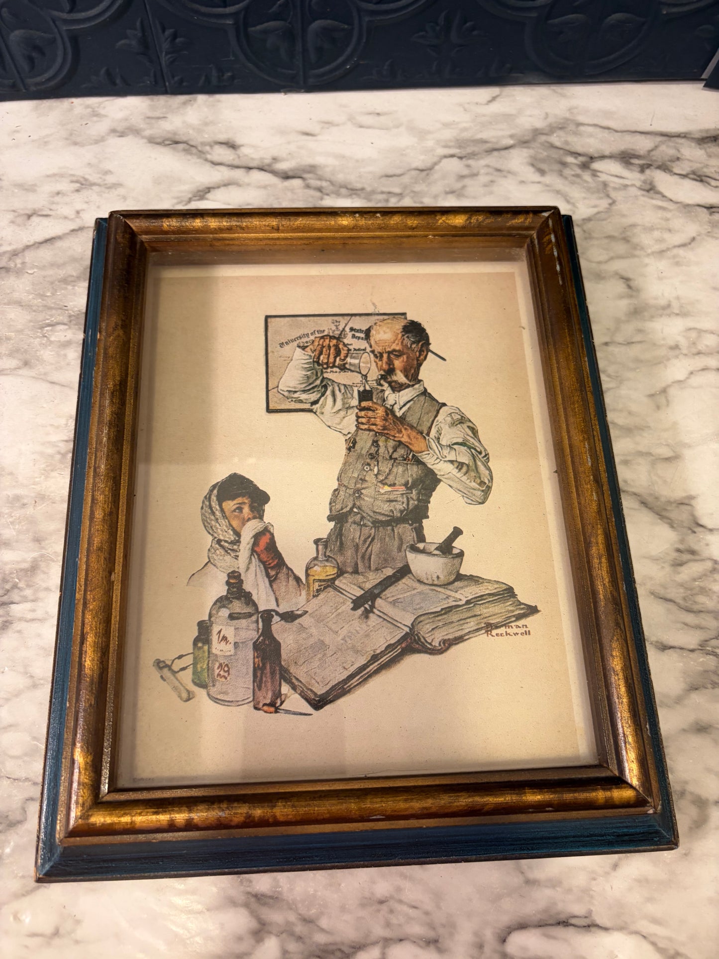 Rockwell's The Pharmacist Print in Deep Frame