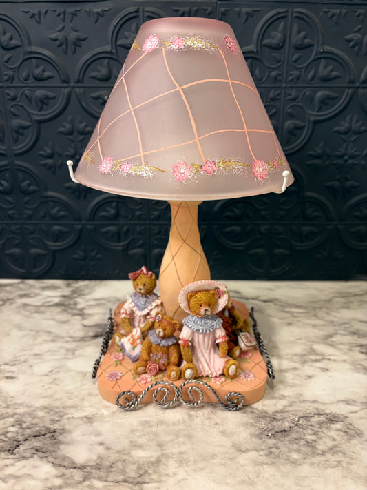 Vintage Resin Teddy Bear Votive Lamp