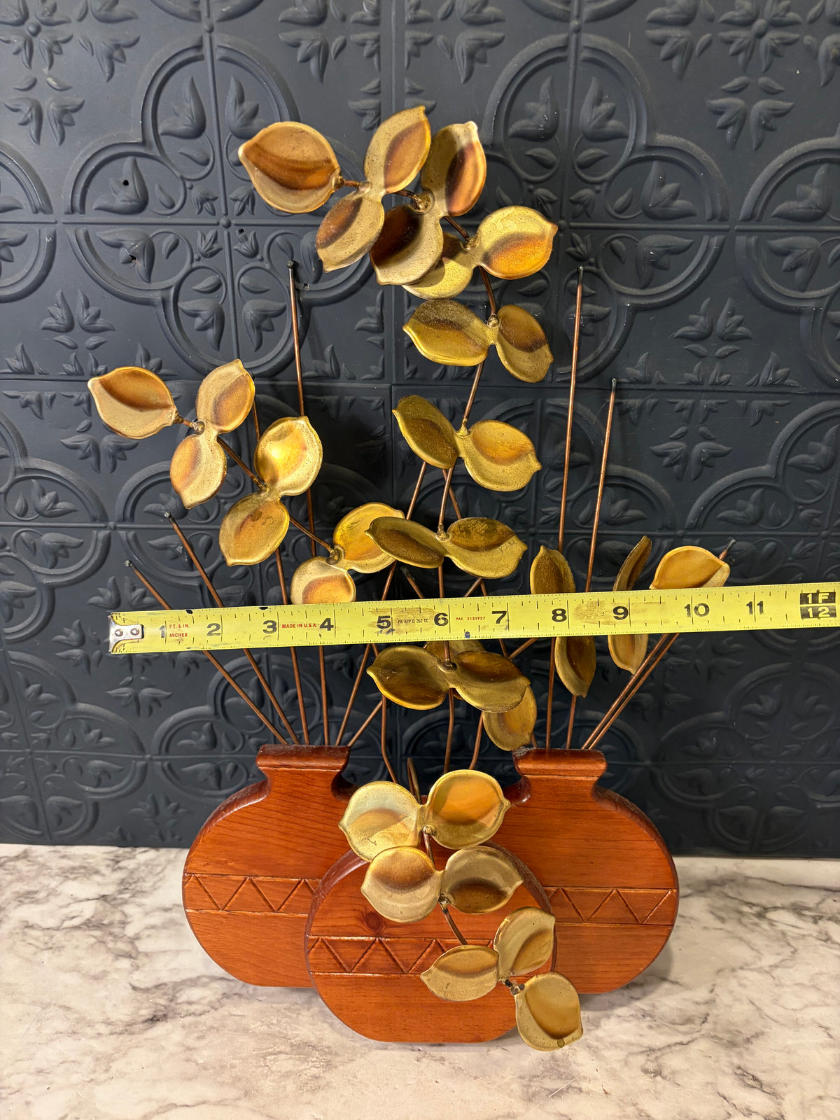 Wood and Brass Eucalyptus Decor