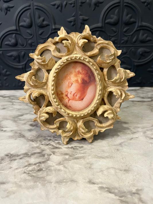 Small Resin ornate frame Cream