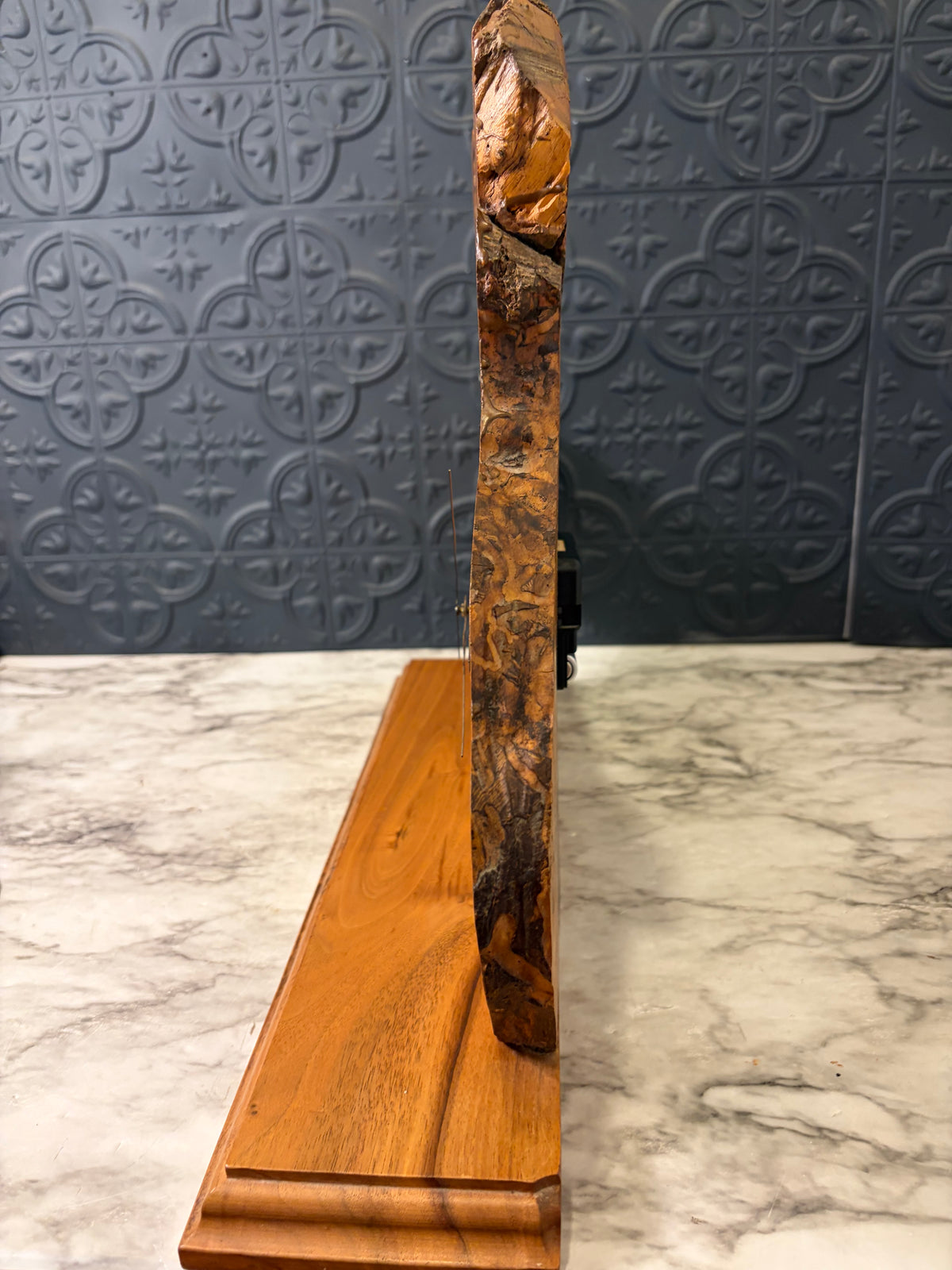 Wood Slab Tabletop Clock