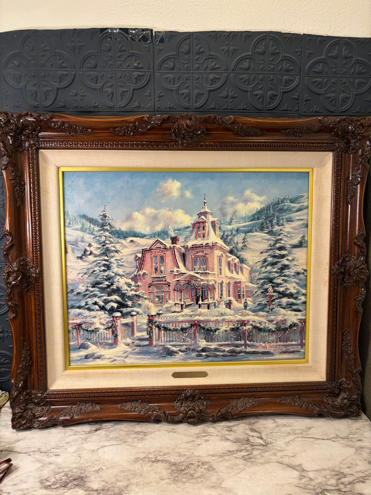 Rocky Mountain Christmas by Marty Bell in Ornate Frame