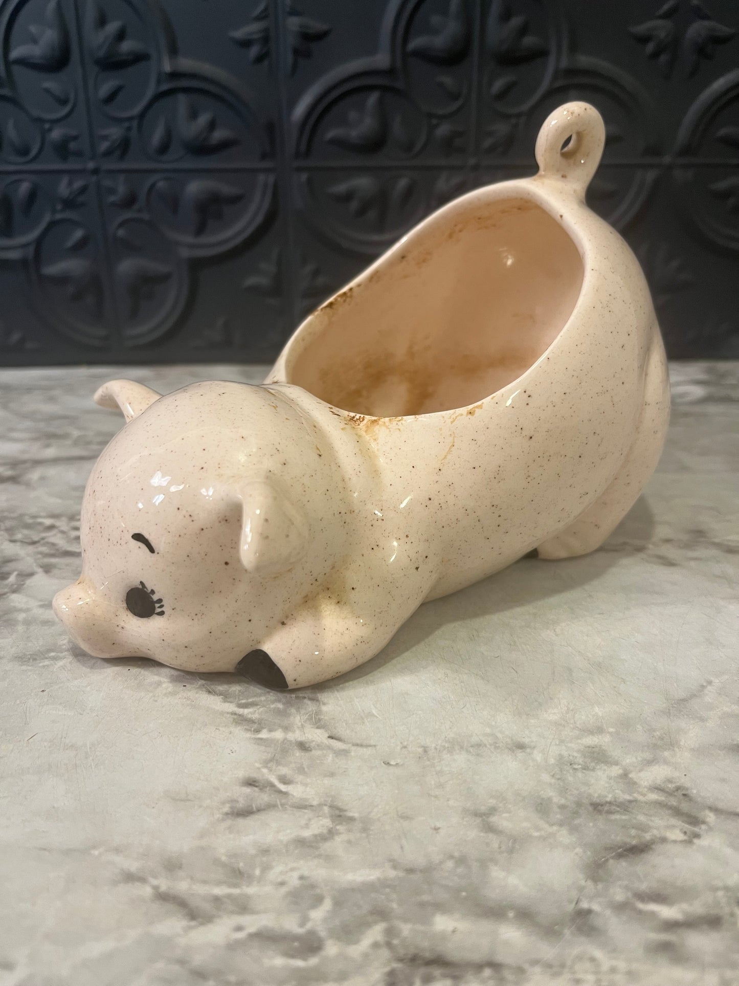 Vintage Kneeling Pig Planter